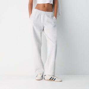 Aritzia Cozy Sweatfleece Mega Straight Sweatpants heather cloud white small TALL